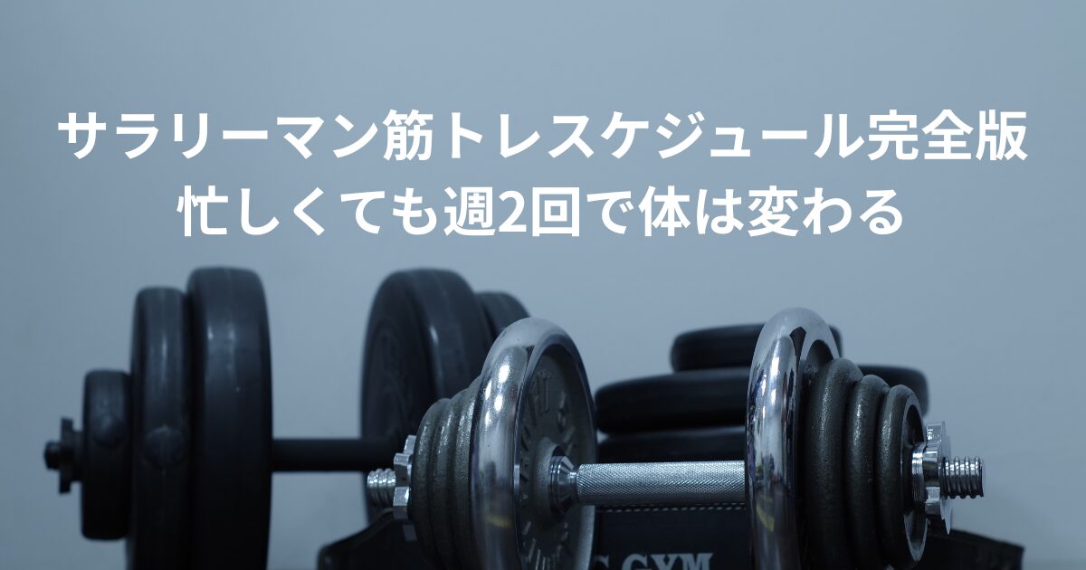 サラリーマン筋トレスケジュール完全版｜忙しくても週2回で体は変わる!